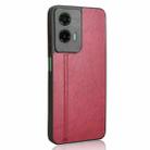 For Motorola Moto G35 5G Cow Pattern Sewing Back Cover Phone Case(Red) - 3