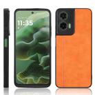 For Motorola Moto G35 5G Cow Pattern Sewing Back Cover Phone Case(Orange) - 1