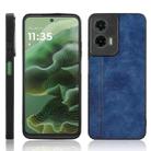 For Motorola Moto G35 5G Cow Pattern Sewing Back Cover Phone Case(Blue) - 1