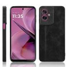 For Motorola Moto G55 5G Cow Pattern Sewing Back Cover Phone Case(Black) - 1