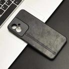 For Motorola Moto G55 5G Cow Pattern Sewing Back Cover Phone Case(Black) - 2