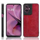 For Motorola Moto G55 5G Cow Pattern Sewing Back Cover Phone Case(Red) - 1