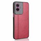 For Motorola Moto G55 5G Cow Pattern Sewing Back Cover Phone Case(Red) - 3