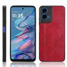 For Motorola Moto G45 5G Cow Pattern Sewing Back Cover Phone Case(Red) - 1
