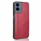 For Motorola Moto G45 5G Cow Pattern Sewing Back Cover Phone Case(Red) - 3