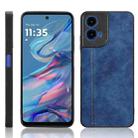 For Motorola Moto G45 5G Cow Pattern Sewing Back Cover Phone Case(Blue) - 1