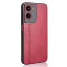 For Motorola Moto G05 / Moto E15 Cow Pattern Sewing Back Cover Phone Case(Red) - 3