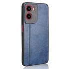 For Motorola Moto G05 / Moto E15 Cow Pattern Sewing Back Cover Phone Case(Blue) - 3