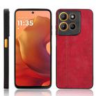 For Motorola Moto G15 / G15 Power Cow Pattern Sewing Back Cover Phone Case(Red) - 1