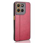For Motorola Moto G15 / G15 Power Cow Pattern Sewing Back Cover Phone Case(Red) - 3