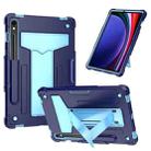 For Samsung Galaxy Tab S9 FE / S9 T Holder Robot Silicone Hybrid PC Tablet Case(Navy Blue Blue) - 1