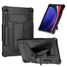 For Samsung Galaxy Tab S9 FE / S9 T Holder Robot Silicone Hybrid PC Tablet Case(Black) - 1