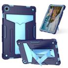 For Samsung Galaxy Tab A9+ T Holder Robot Silicone Hybrid PC Tablet Case(Navy Blue Blue) - 1