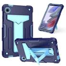 For Samsung Galaxy Tab A9 T Holder Robot Silicone Hybrid PC Tablet Case(Navy Blue Blue) - 1