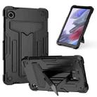 For Samsung Galaxy Tab A9 T Holder Robot Silicone Hybrid PC Tablet Case(Black) - 1