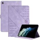 For Samsung Galaxy Tab A9 2023 YX Small Butterfly Embossed Leather Tablet Case(Purple) - 1