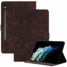 For Samsung Galaxy Tab S9 / S9 FE 2023 YX Small Butterfly Embossed Leather Tablet Case(Coffee) - 1