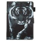 For Amazon Kindle Fire HD 8 (2020) Flat Texture Flat Leather Case with Card Slot & Wallet & Holder & Sleep / Wake-up Function(Black White Tiger) - 1