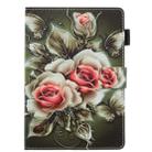 For Amazon Kindle Fire HD 8 (2020) Flat Texture Flat Leather Case with Card Slot & Wallet & Holder & Sleep / Wake-up Function(Roses On Black) - 1