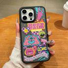 For iPhone 15 Pro Max Trendy Graffiti Noctilucent Phone Cases(Heart) - 1