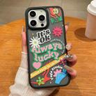 For iPhone 15 Pro Trendy Graffiti Noctilucent Phone Cases(Lucky) - 1