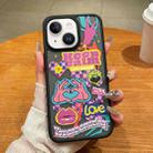 For iPhone 15 Trendy Graffiti Noctilucent Phone Cases(Heart) - 1