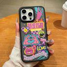 For iPhone 14 Pro Trendy Graffiti Noctilucent Phone Cases(Heart) - 1