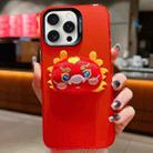 For iPhone 15 Pro Max New Year Lion Dance Plush Doll Phone Case(Dragon) - 1