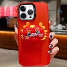 For iPhone 14 Pro New Year Lion Dance Plush Doll Phone Case(Dragon) - 1