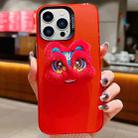 For iPhone 13 Pro Max New Year Lion Dance Plush Doll Phone Case(Red Back Red Lion) - 1
