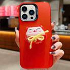 For iPhone 13 Pro Max New Year Lion Dance Plush Doll Phone Case(Lucky Cat) - 1