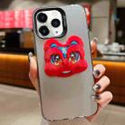 For iPhone 11 Pro Max New Year Lion Dance Plush Doll Phone Case(Grey Back Red Lion) - 1