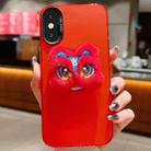 For iPhone XS Max New Year Lion Dance Plush Doll Phone Case(Red Back Red Lion) - 1