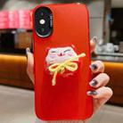 For iPhone XS Max New Year Lion Dance Plush Doll Phone Case(Lucky Cat) - 1