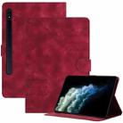 For Samsung Galaxy Tab S7 T870 YX Small Butterfly Embossed Smart Leather Tablet Case(Red) - 1