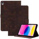 For iPad 10th Gen 10.9 2022 YX Small Butterfly Embossed Smart Leather Tablet Case(Coffee) - 1