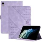 For iPad mini 6 YX Small Butterfly Embossed Smart Leather Tablet Case(Purple) - 1