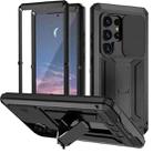 For Samsung Galaxy S24 Ultra 5G R-JUST Sliding Camera Life Waterproof Holder Phone Case(Black) - 1