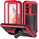 For Samsung Galaxy S24 5G R-JUST Sliding Camera Life Waterproof Holder Phone Case(Red) - 1