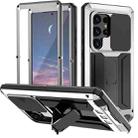 For Samsung Galaxy S25 Ultra 5G R-JUST Sliding Camera Life Waterproof Holder Phone Case(Silver) - 1