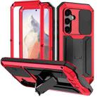 For Samsung Galaxy S25 5G R-JUST Sliding Camera Life Waterproof Holder Phone Case(Red) - 1