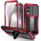 For Samsung Galaxy S25 Edge 5G R-JUST Sliding Camera Life Waterproof Holder Phone Case(Red) - 1