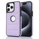 For iPhone 15 Pro Max Piano Key Hollow Cutout PU Phone Case(Light Purple) - 1