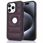 For iPhone 15 Pro Piano Key Hollow Cutout PU Phone Case(Dark Purple) - 1