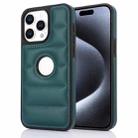 For iPhone 15 Pro Piano Key Hollow Cutout PU Phone Case(Green) - 1