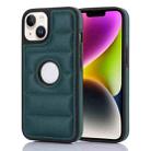 For iPhone 14 Plus Piano Key Hollow Cutout PU Phone Case(Green) - 1