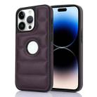 For iPhone 14 Pro Piano Key Hollow Cutout PU Phone Case(Dark Purple) - 1