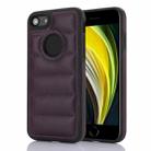For iPhone SE 2022 / 2020 / 8 / 7 Piano Key Hollow Cutout PU Phone Case(Dark Purple) - 1