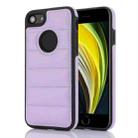 For iPhone SE 2022 / 2020 / 8 / 7 Piano Key Hollow Cutout PU Phone Case(Light Purple) - 1