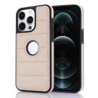 For iPhone 12 Pro Max Piano Key Hollow Cutout PU Phone Case(Apricot) - 1